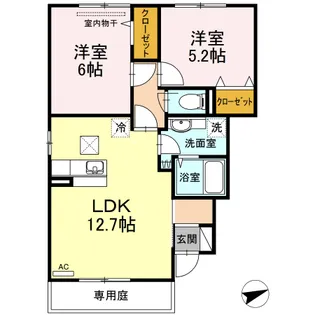 ハピネス新涯【1階】の間取り