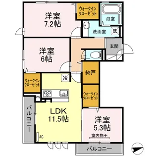 DーROOM紗都【2階】の間取り
