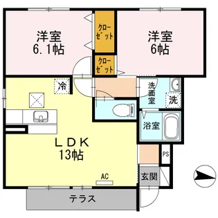WITーL神辺【1階】の間取り