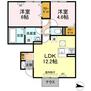 リヤンAJIII【1階】の間取り