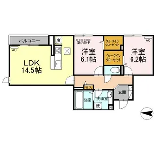 グランシャリオ東深津【1階】の間取り