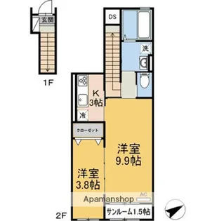 メゾンドリヴァージュA棟【2階】の間取り
