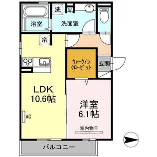 DーROOMプエルト【2階】の間取り