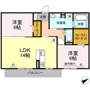 プレンティー中須 B【2階】の間取り