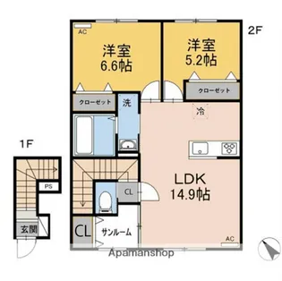サントーシャ【1階】の間取り