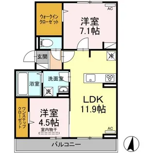 ソレイユ深津【3階】の間取り