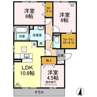 シュペリュール【1階】の間取り