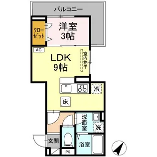DーRESIDENCE多治米東N【1階】の間取り