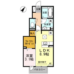 プエルト南蔵王【1階】の間取り