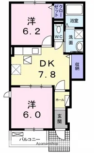 ラ・ヴィーニュ瀬戸【101号室】の間取り