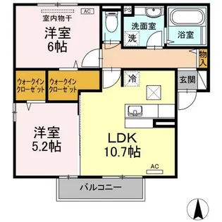 フェリーチェ B棟【1階】の間取り
