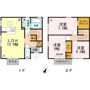 メゾンブランシュ【101号室】の間取り