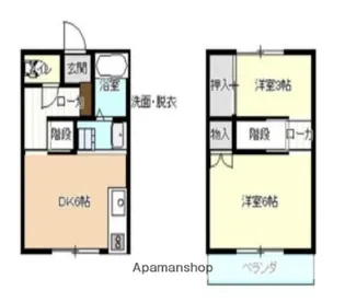 岡山県井原市井原町【テラスハウス】の間取り
