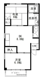 クレール美の浜C【1号室】の間取り