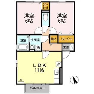 ウィルモア川口【1階】の間取り