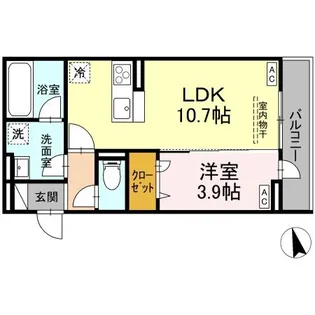 DーRESIDENCE引野【3階】の間取り