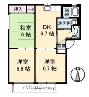 オレンジコート・フジA棟【1階】の間取り