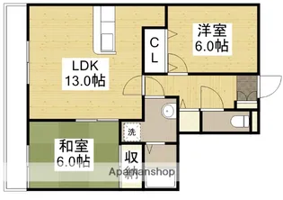 フィネス高橋【202号室】の間取り