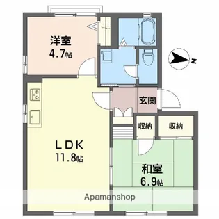 フレグランス竹原 A棟【102号室】の間取り