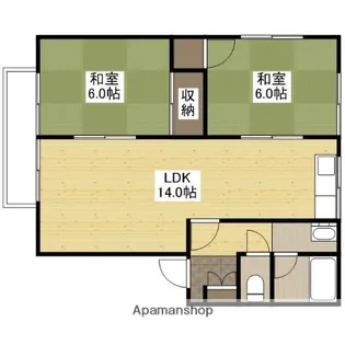 フラット・パルA【101号室】の間取り