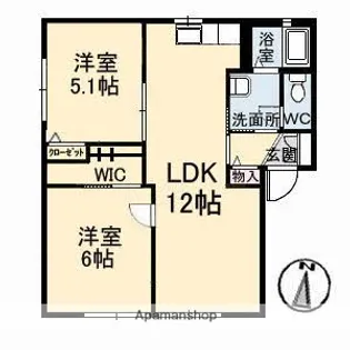 トリニータ C棟【101号室】の間取り