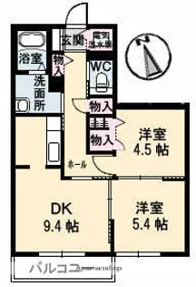 パークハイム高須Ⅱ【2階】の間取り