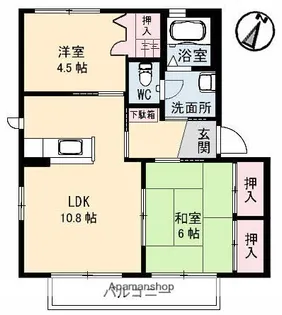 ハミングバード G棟【202号室】の間取り