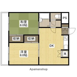 三原ルネッサンス【4階】の間取り