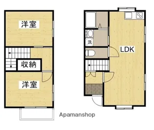 広島県三原市中之町南【テラスハウス】の間取り