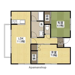 メゾンWAKIDA【201号室】の間取り