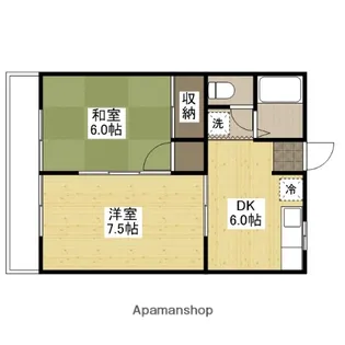 メゾンド宮浦【202号室】の間取り
