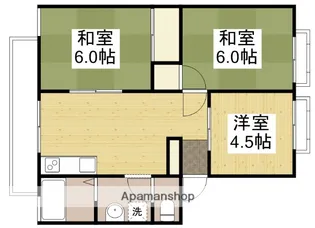 ハイライフ式部【1階】の間取り