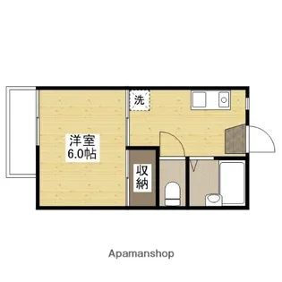 1DKの間取り画像