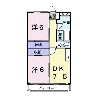 ビューセジュールK【2階】の間取り