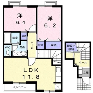 メゾン アンソレイエ B【2階】の間取り