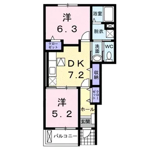 クレイン・ガーデンD【1階】の間取り