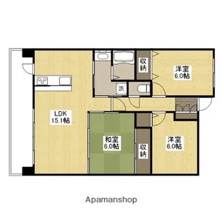 サーパス三原駅前【903号室】の間取り