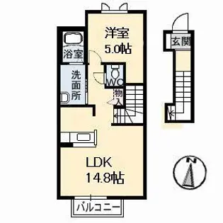 アベニール B棟【202号室】の間取り