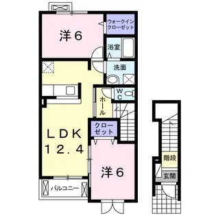 ラルジュメゾンB【2階】の間取り