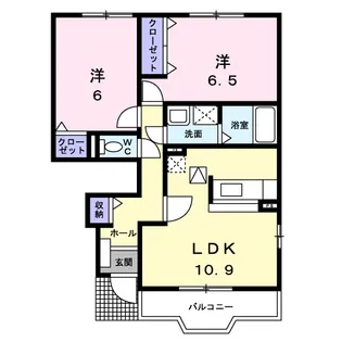 シューペルヴ・ロジュマン【1階】の間取り
