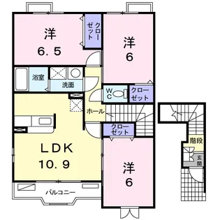 シューペルヴ・ロジュマン【2階】の間取り