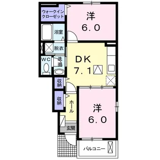 フローレンス・ユーB【1階】の間取り