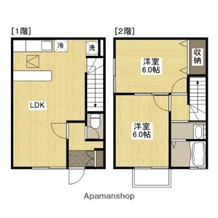 広島県三原市中之町5丁目【テラスハウス】の間取り