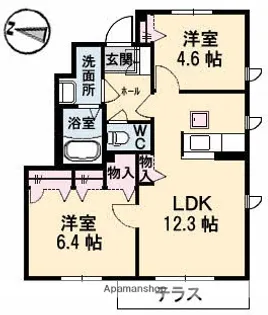 グランドメゾン片島 F棟【101号室】の間取り