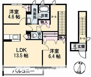 グランドメゾン片島 E棟【202号室】の間取り