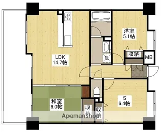 フローレンス三原城町【205号室】の間取り