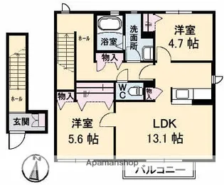 シャーメゾンサランB【2階】の間取り