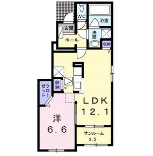 ルミナスⅡ【1階】の間取り