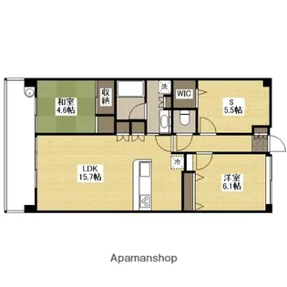 ポレスター東尾道駅前【1502号室】の間取り