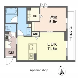 キートス【203号室】の間取り